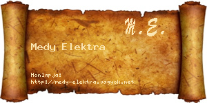 Medy Elektra névjegykártya
